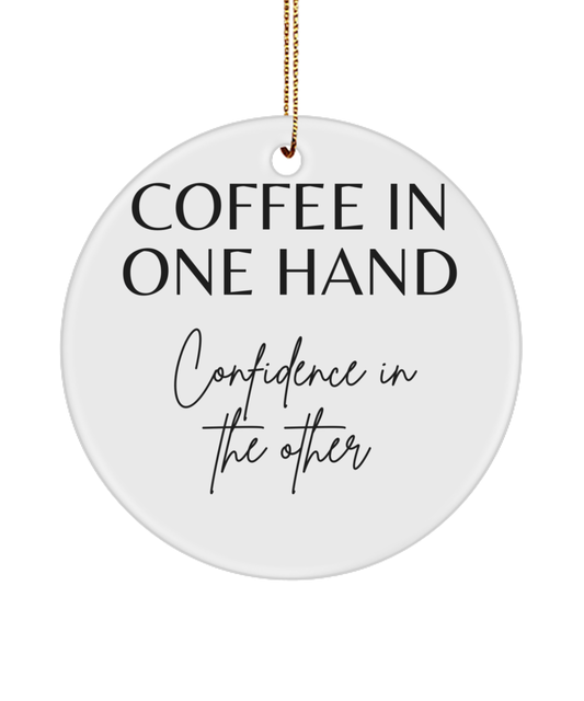 Inspiration for a Merry Christmas, white, Motivational Inspirational Christmas Holiday Ornament. Model 60096