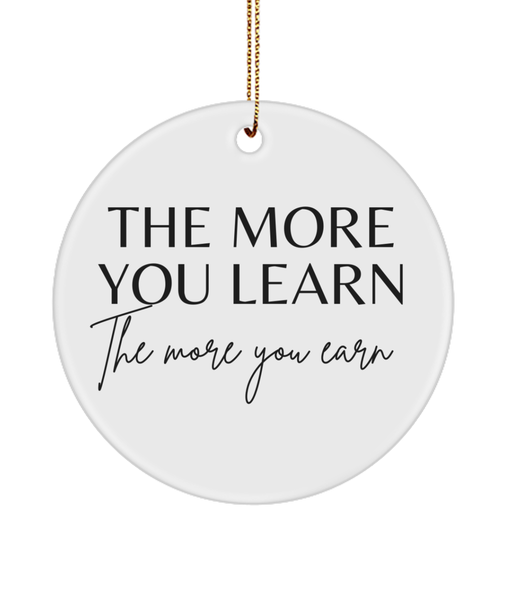 Motivational Magic: Christmas Keepsake, white, Motivational Inspirational Christmas Holiday Ornament. Model 60096