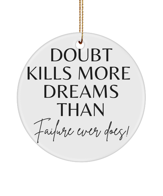 Motivate Your Christmas with this Ornament, white, Motivational Inspirational Christmas Holiday Ornament. Model 60096