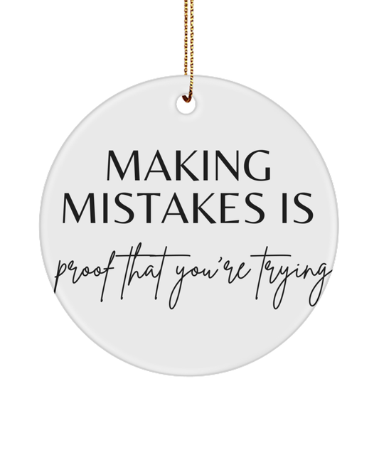 Christmas Dreams and Inspirations, white, Motivational Inspirational Christmas Holiday Ornament. Model 60096