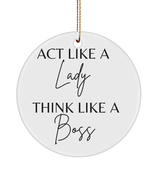 Inspirational Ornament for a Bright Xmas, white, Motivational Inspirational Christmas Holiday Ornament. Model 60096
