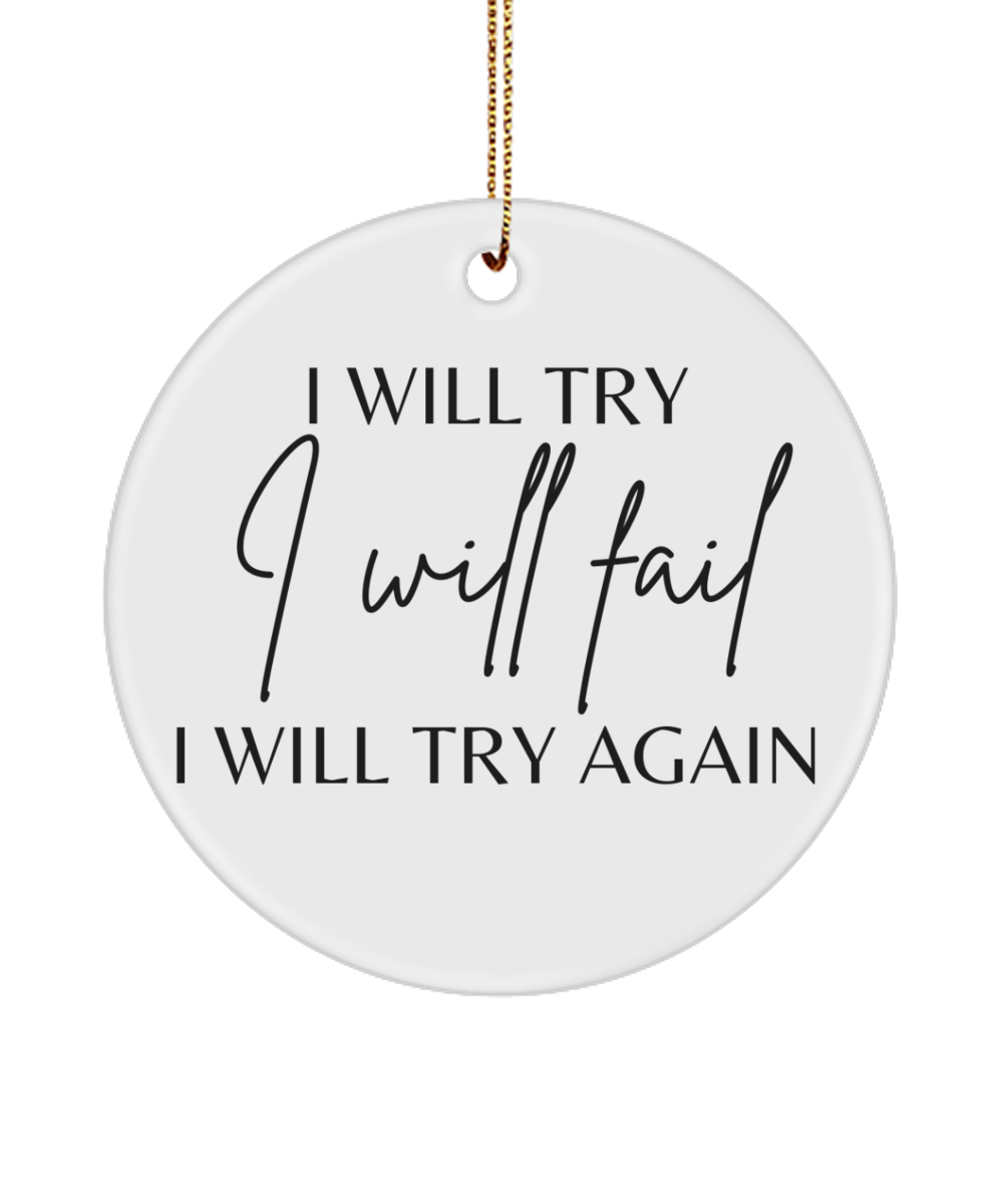 Festive Joy and Inspiration: Xmas Decor, white, Motivational Inspirational Christmas Holiday Ornament. Model 60096
