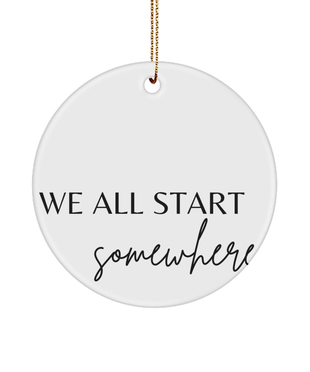 Believe in Magic: Christmas Ornament, white, Motivational Inspirational Christmas Holiday Ornament. Model 60096