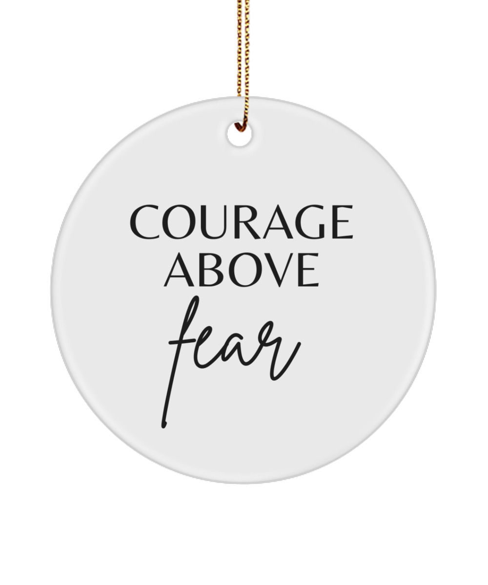 Inspiration in Every Glittering Detail, white, Motivational Inspirational Christmas Holiday Ornament. Model 60096