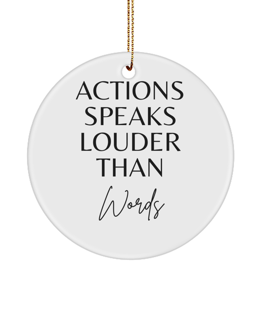 Embrace the Season with Inspiration, white, Motivational Inspirational Christmas Holiday Ornament. Model 60096