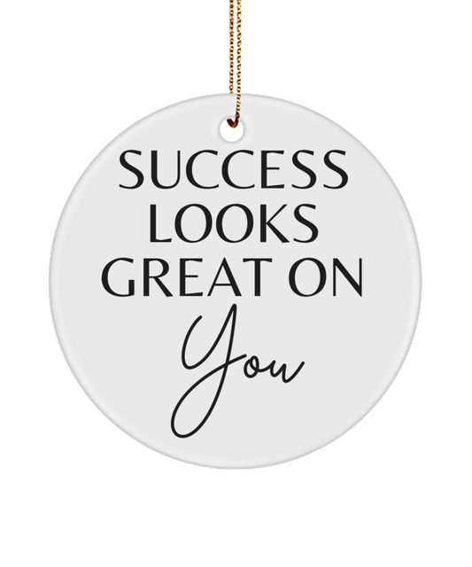 Holiday Dreams in Every Ornament, white, Motivational Inspirational Christmas Holiday Ornament. Model 60096