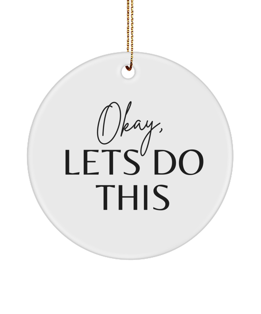 Inspiration and Joy for Your Tree, white, Motivational Inspirational Christmas Holiday Ornament. Model 60096