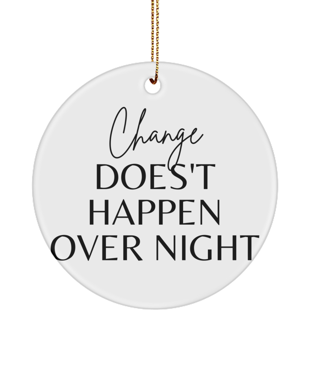 Dream, Believe, Achieve: Christmas Keepsake, white, Motivational Inspirational Christmas Holiday Ornament. Model 60096