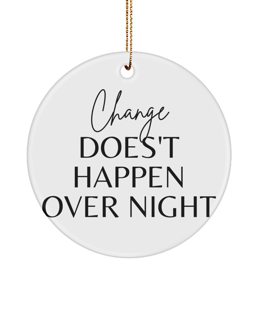 Dream, Believe, Achieve: Christmas Keepsake, white, Motivational Inspirational Christmas Holiday Ornament. Model 60096