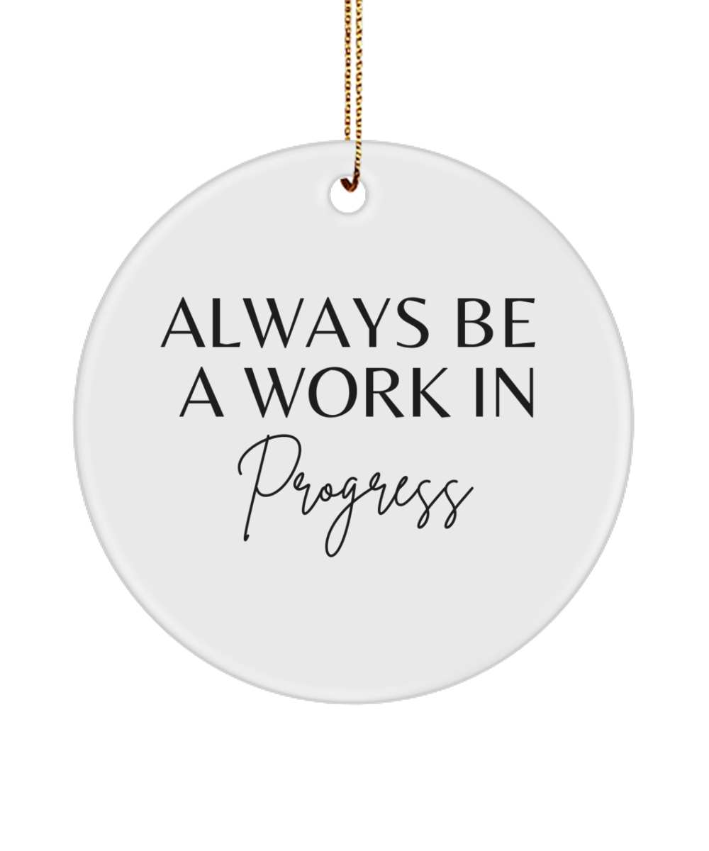 Elegant Inspiration for the Holidays, white, Motivational Inspirational Christmas Holiday Ornament. Model 60096