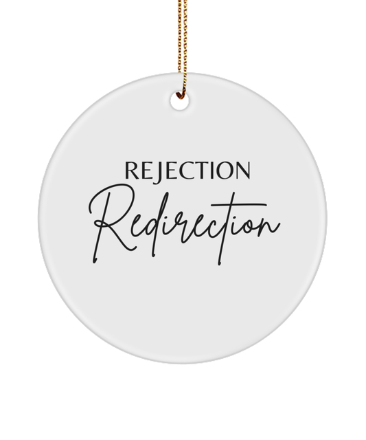 Motivate, Celebrate, Decorate, white, Motivational Inspirational Christmas Holiday Ornament. Model 60096