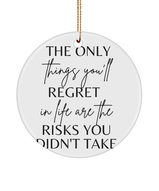 Holiday Joy in Ornament Form, white, Motivational Inspirational Christmas Holiday Ornament. Model 60096
