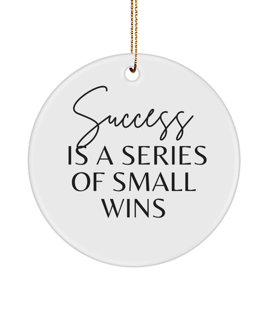 Motivational Magic: Christmas Keepsake, white, Motivational Inspirational Christmas Holiday Ornament. Model 60096