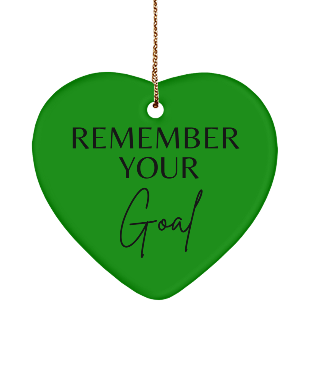 Unwrap Motivation this Christmas, green , Motivational Christmas Holiday heart Shape Ornament. Model 60097