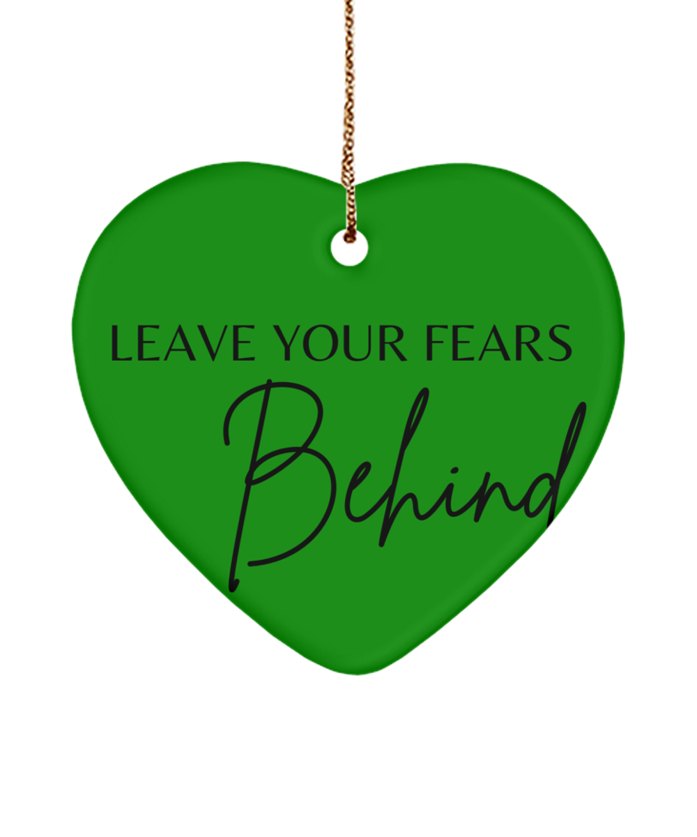 Sparkle with Motivation this Holiday, green , Motivational Christmas Holiday heart Shape Ornament. Model 60097