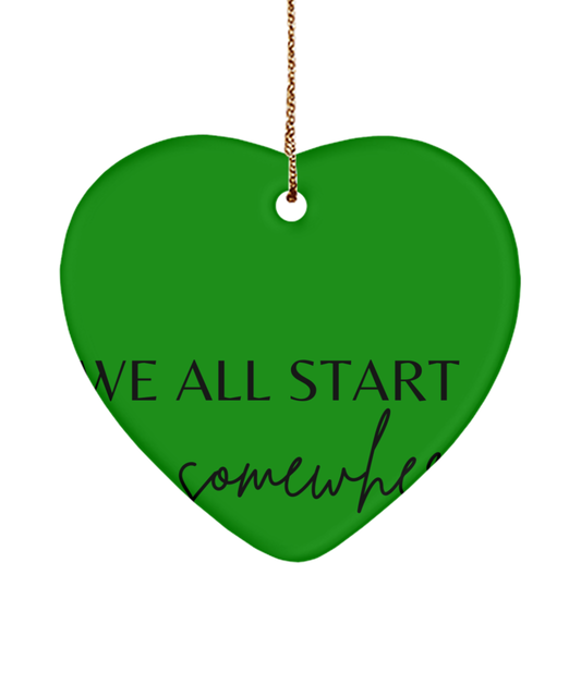 Believe in Magic: Christmas Ornament, green , Motivational Christmas Holiday heart Shape Ornament. Model 60097