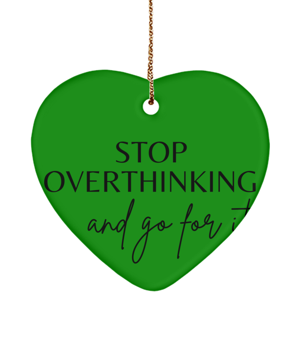 Uplift Your Spirit this Holiday Season, green , Motivational Christmas Holiday heart Shape Ornament. Model 60097