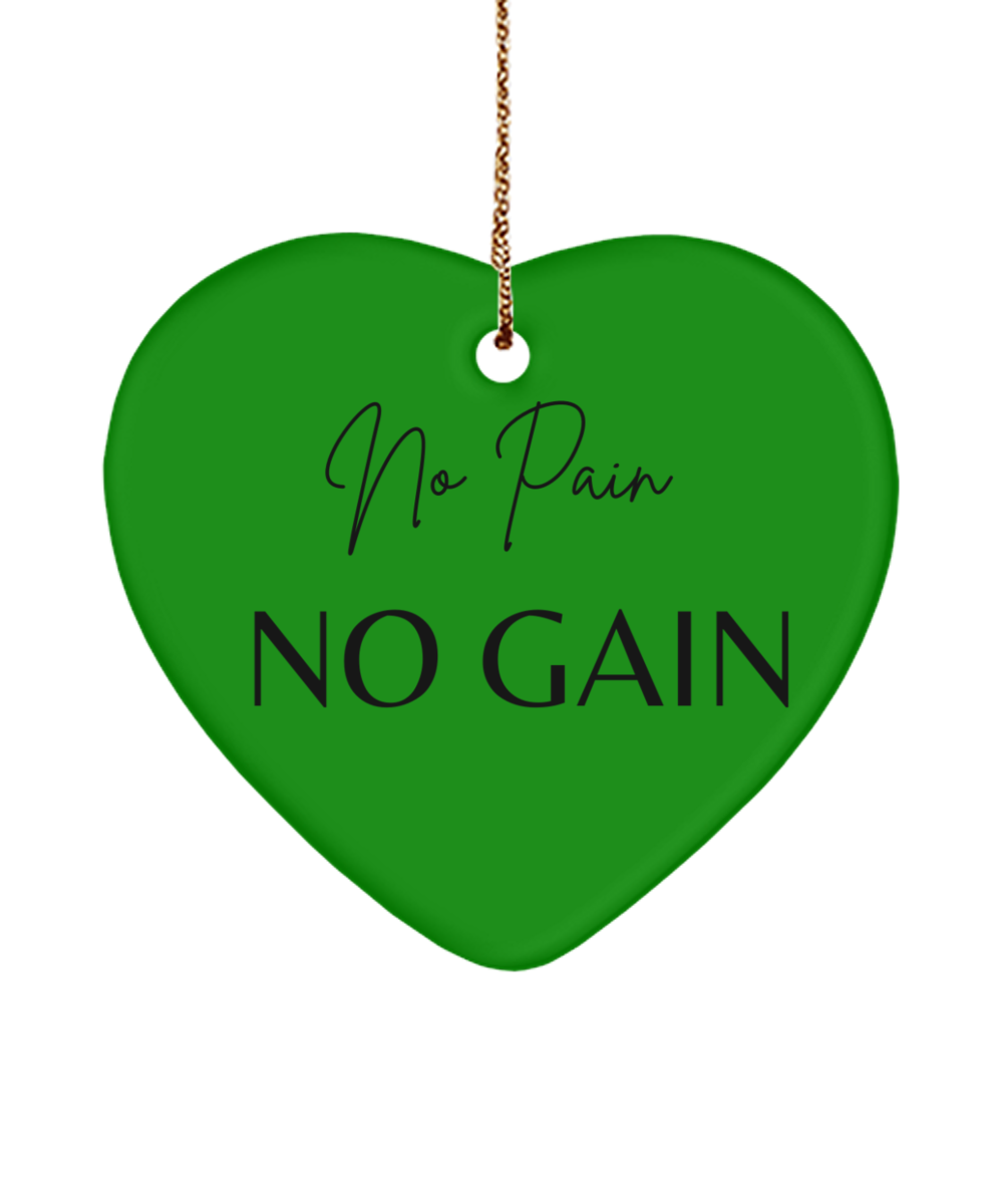 Shine Bright with Motivation this Christmas, green , Motivational Christmas Holiday heart Shape Ornament. Model 60097