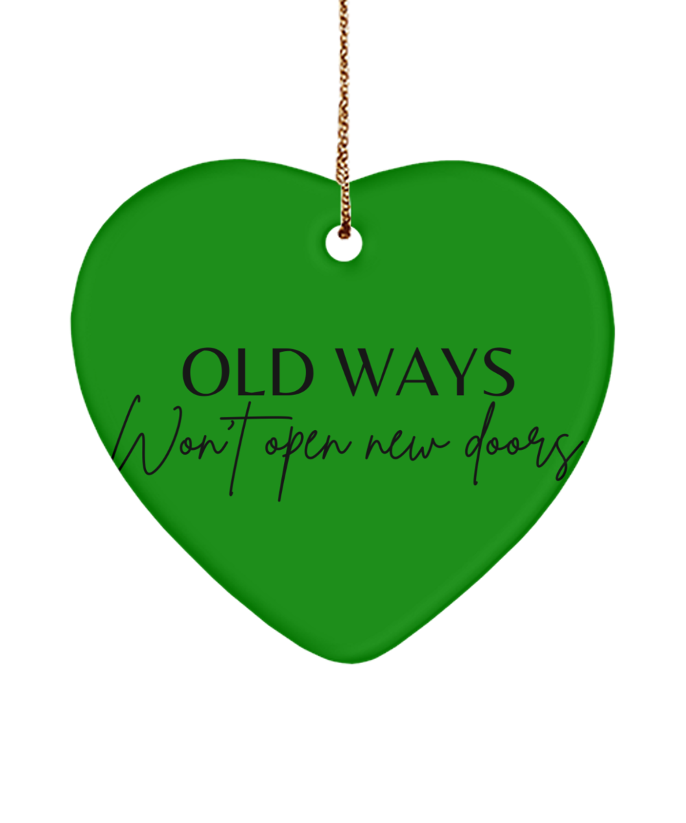 Christmas Magic, Inspiration Engraved, green , Motivational Christmas Holiday heart Shape Ornament. Model 60097