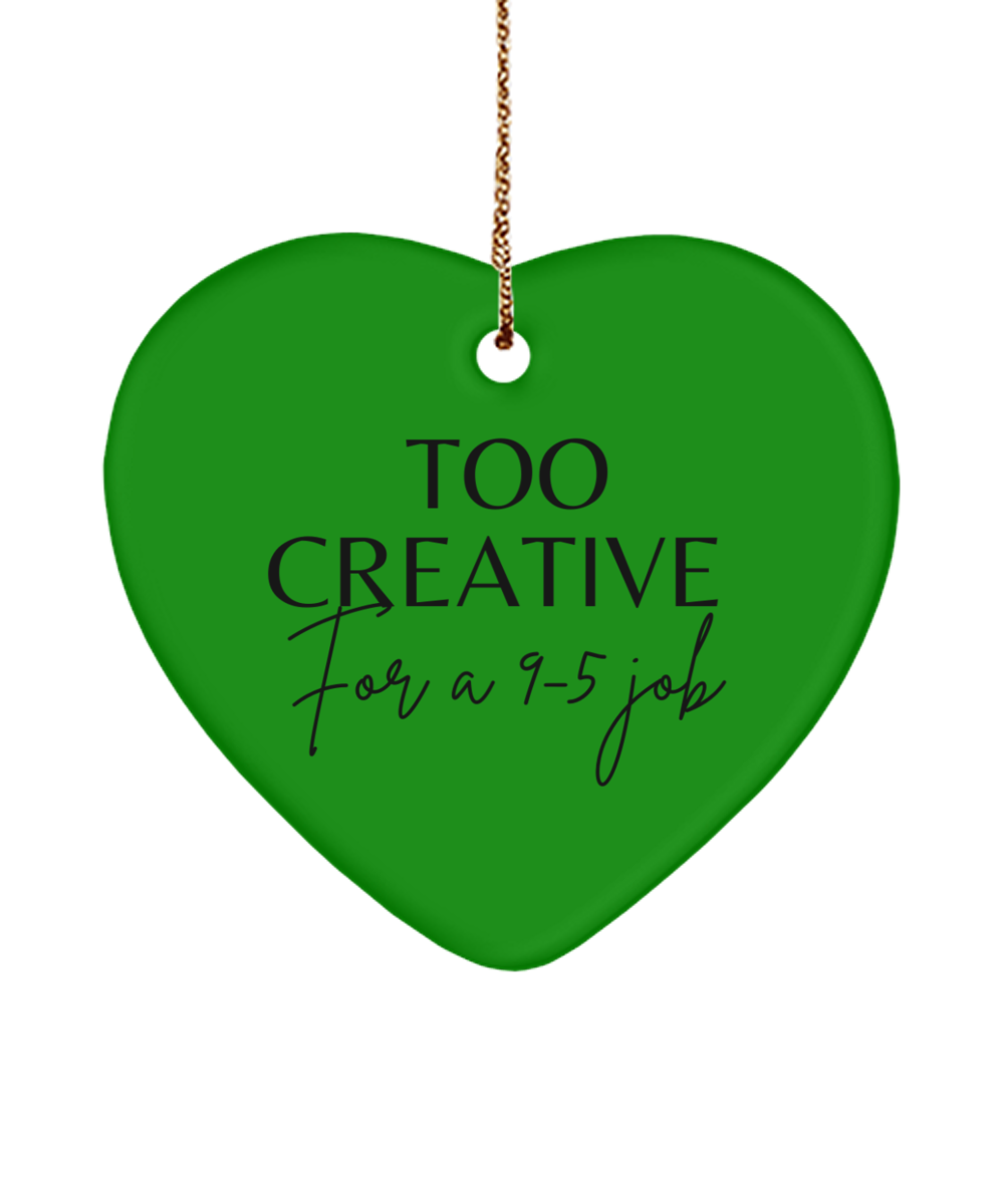 Festive Inspiration: Christmas Keepsake, green , Motivational Christmas Holiday heart Shape Ornament. Model 60097