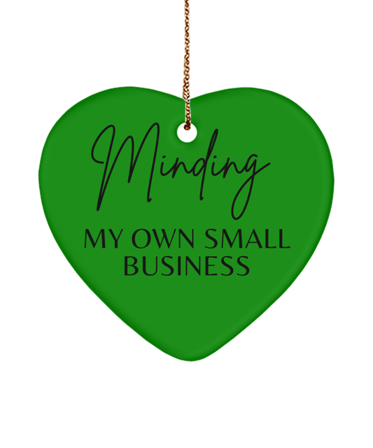 Inspirational Moments to Cherish, green , Motivational Christmas Holiday heart Shape Ornament. Model 60097