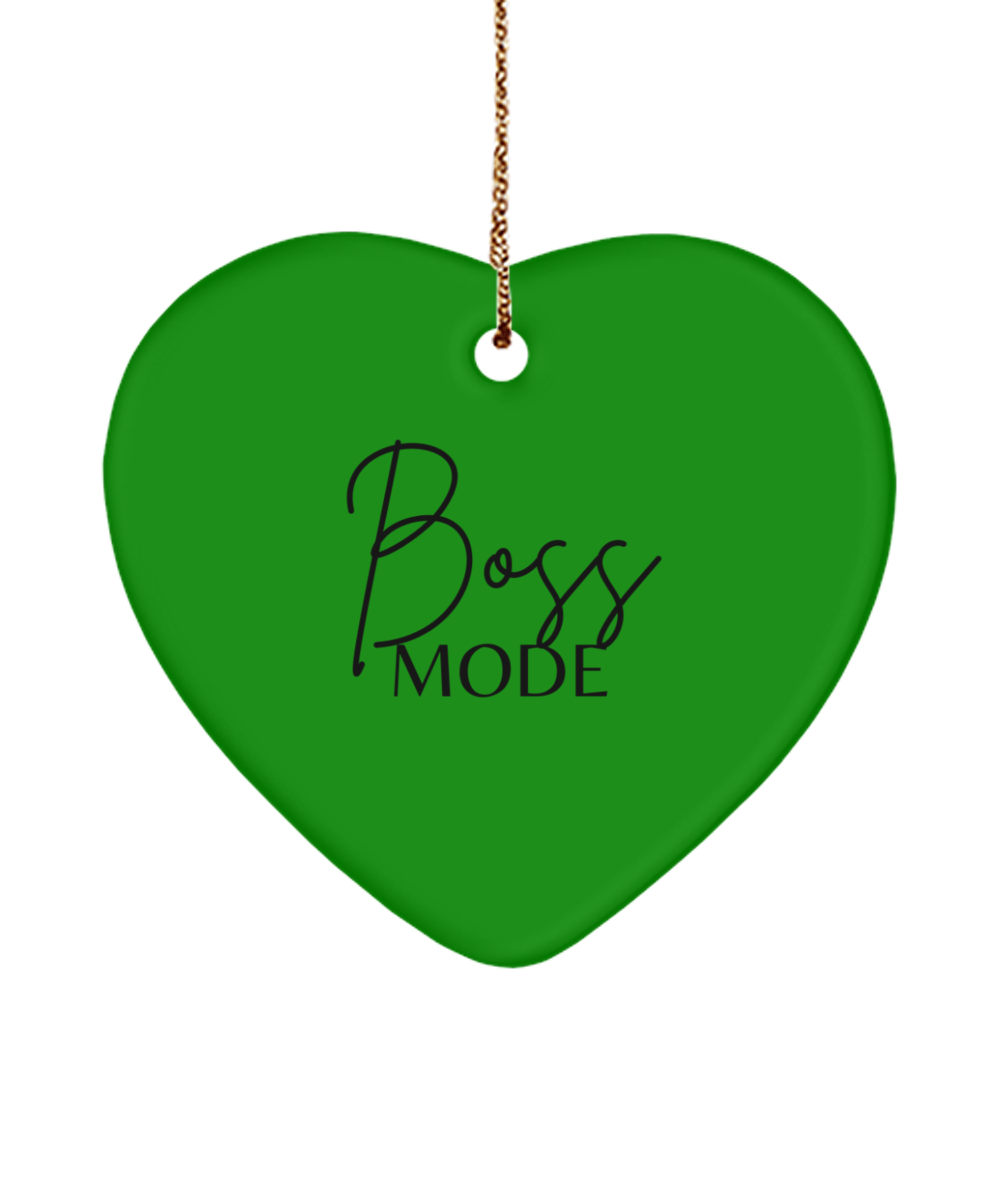 Believe in the Magic of Christmas, green , Motivational Christmas Holiday heart Shape Ornament. Model 60097