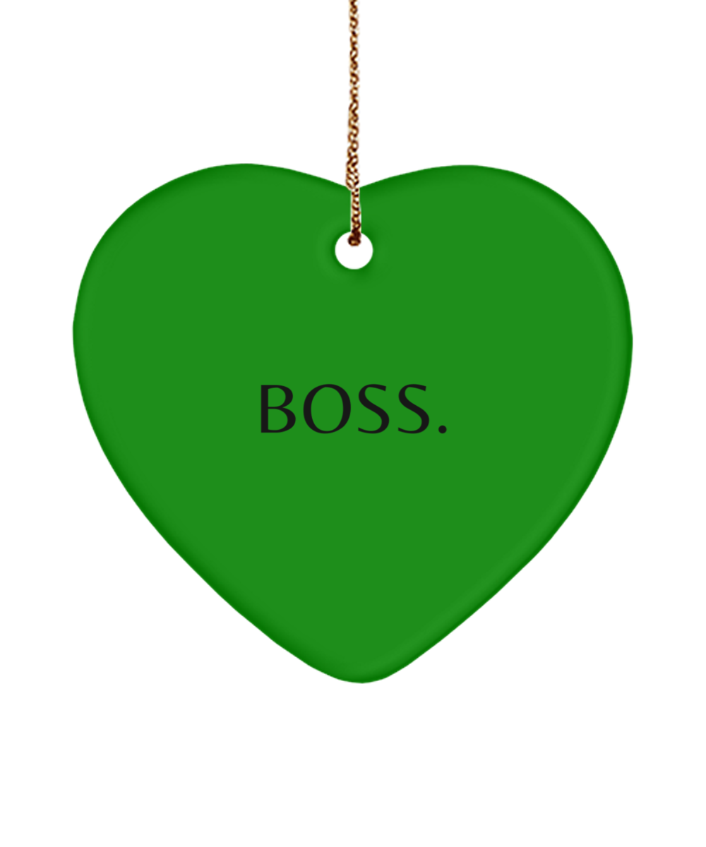 Embrace Joy and Inspiration this Christmas, green , Motivational Christmas Holiday heart Shape Ornament. Model 60097