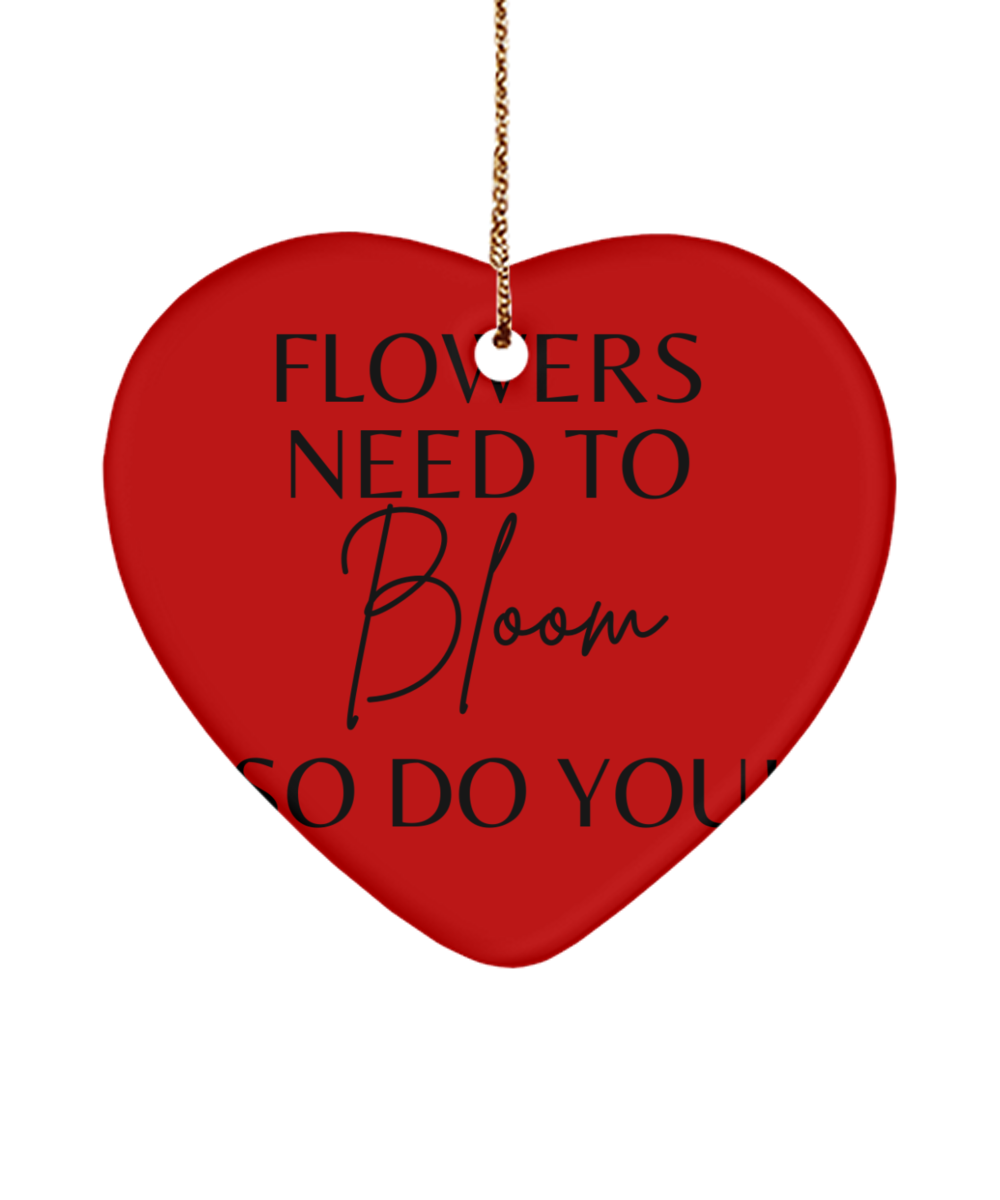 Inspire and Decorate this Christmas, red, Motivational Christmas Holiday heart Shape Ornament. Model 60097