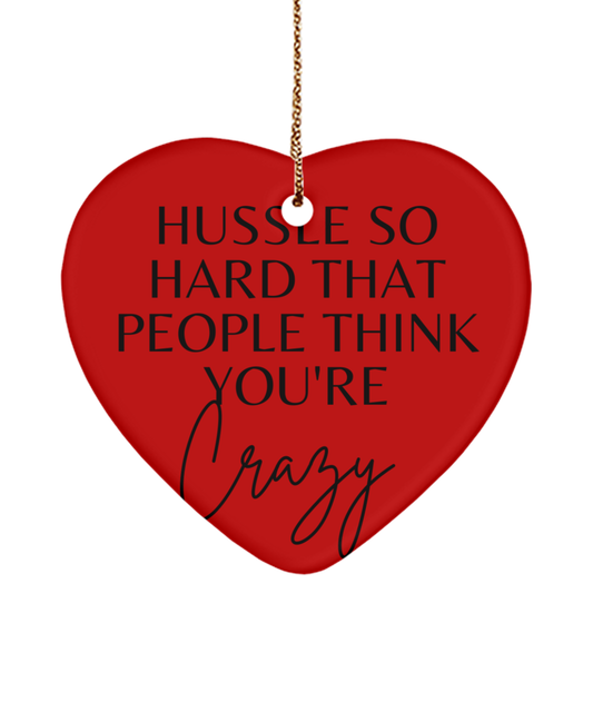 Inspirational Wishes for Christmas, red, Motivational Christmas Holiday heart Shape Ornament. Model 60097