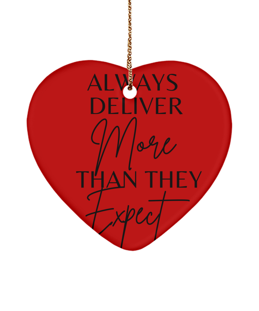 Dream Big, Shine Bright: Inspirational Decor, red, Motivational Christmas Holiday heart Shape Ornament. Model 60097