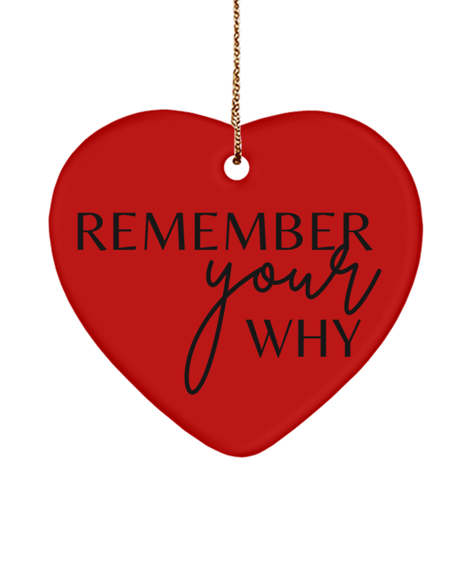 A Season of Motivation: Holiday Ornament, red, Motivational Christmas Holiday heart Shape Ornament. Model 60097