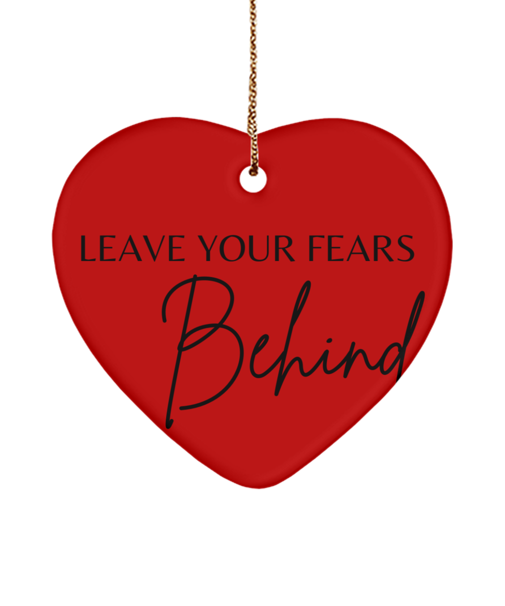 Sparkle with Motivation this Holiday, red, Motivational Christmas Holiday heart Shape Ornament. Model 60097