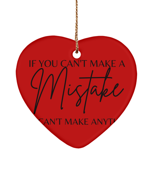 Inspirational Keepsake for a Merry Xmas, red, Motivational Christmas Holiday heart Shape Ornament. Model 60097