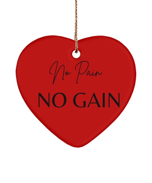 Shine Bright with Motivation this Christmas, red, Motivational Christmas Holiday heart Shape Ornament. Model 60097