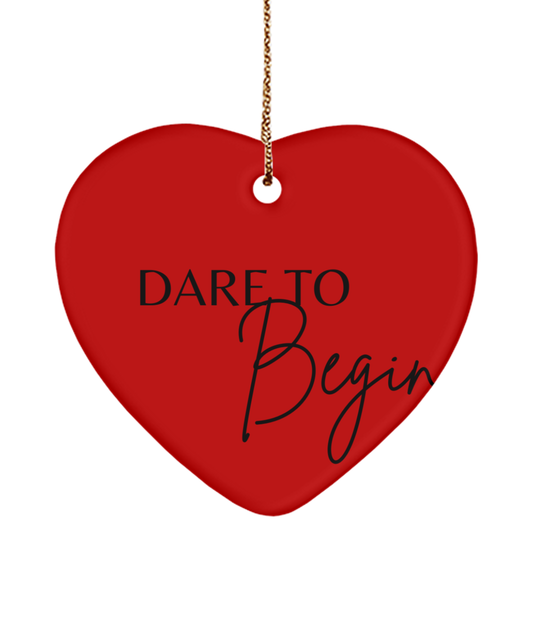 Christmas Magic in Every Word, red, Motivational Christmas Holiday heart Shape Ornament. Model 60097