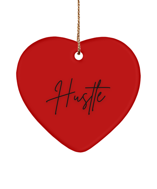 Holiday Happiness: Inspirational Keepsake, red, Motivational Christmas Holiday heart Shape Ornament. Model 60097