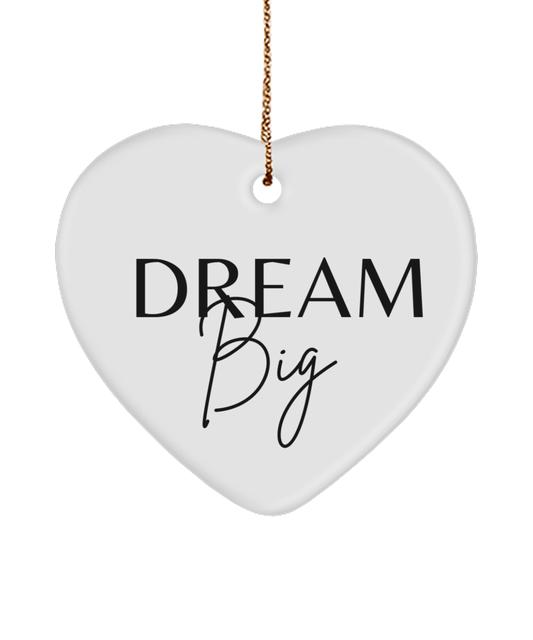 Motivation for the Holidays: Festive Ornament, white, Motivational Christmas Holiday heart Shape Ornament. Model 60097