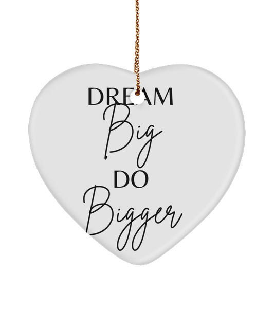 Uplifting Holidays: Inspirational Keepsake, white, Motivational Christmas Holiday heart Shape Ornament. Model 60097