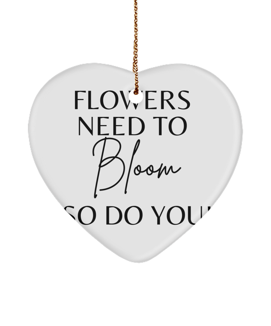 Inspire and Decorate this Christmas, white, Motivational Christmas Holiday heart Shape Ornament. Model 60097