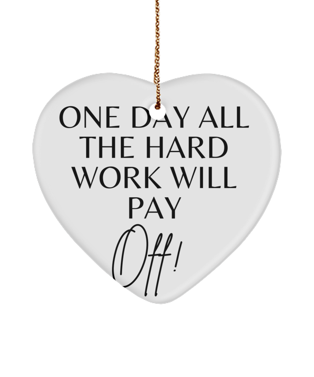 Festive Inspiration: Christmas Keepsake, white, Motivational Christmas Holiday heart Shape Ornament. Model 60097