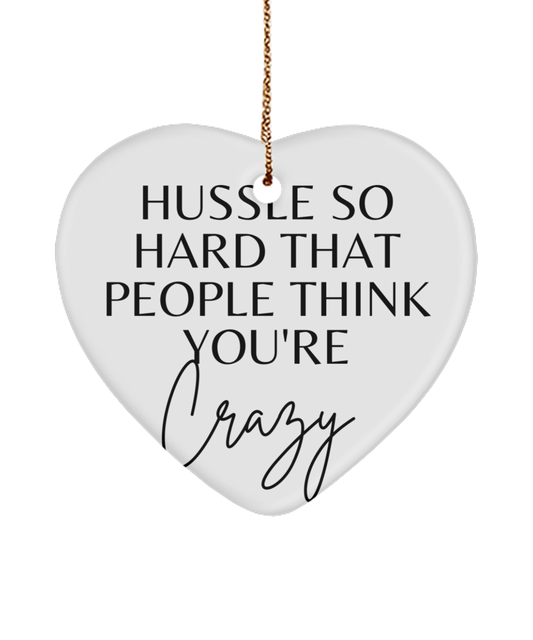 Inspirational Wishes for Christmas, white, Motivational Christmas Holiday heart Shape Ornament. Model 60097