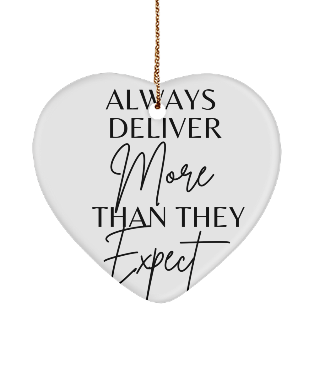 Dream Big, Shine Bright: Inspirational Decor, white, Motivational Christmas Holiday heart Shape Ornament. Model 60097