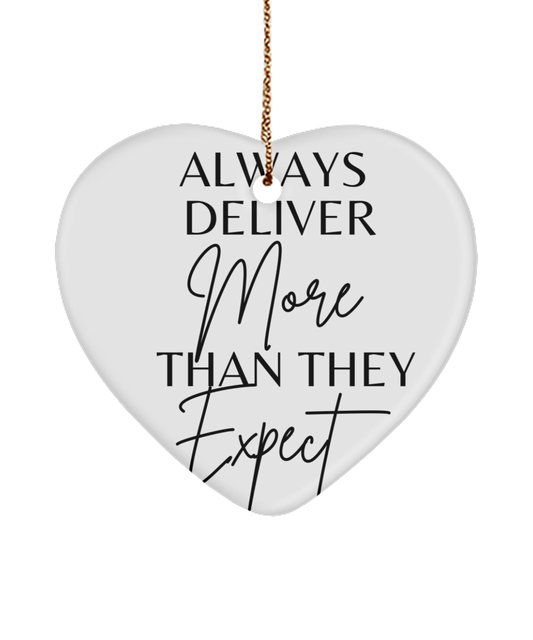 Dream Big, Shine Bright: Inspirational Decor, white, Motivational Christmas Holiday heart Shape Ornament. Model 60097