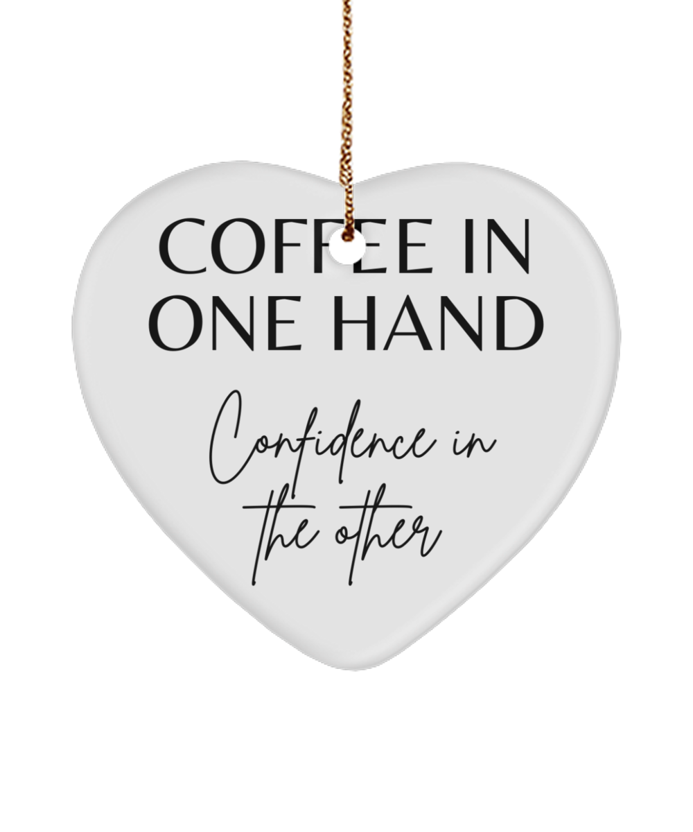 Inspiration for a Merry Christmas, white, Motivational Christmas Holiday heart Shape Ornament. Model 60097