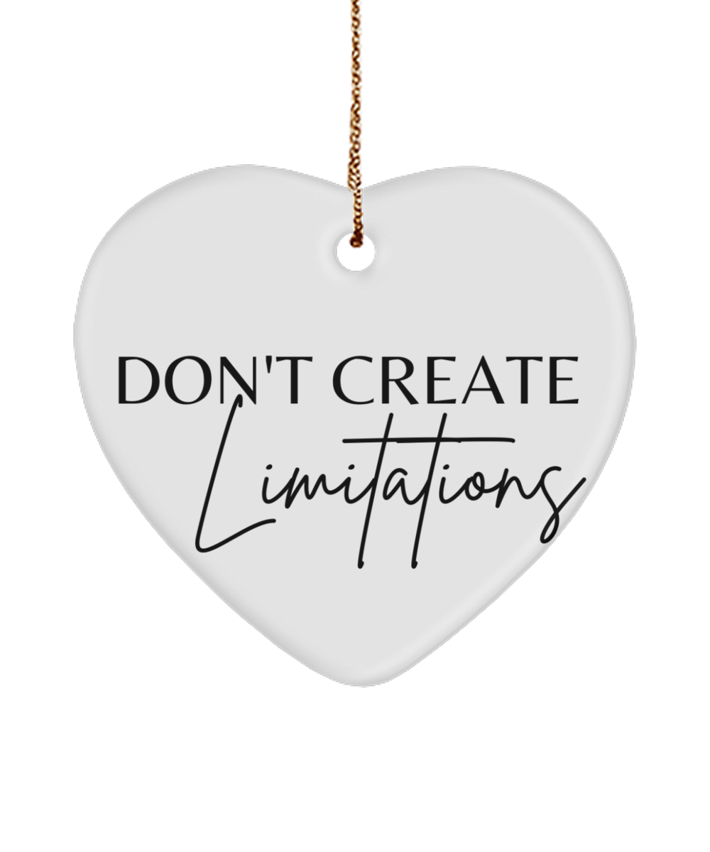 Christmas Dreams Come True: Ornament, white, Motivational Christmas Holiday heart Shape Ornament. Model 60097