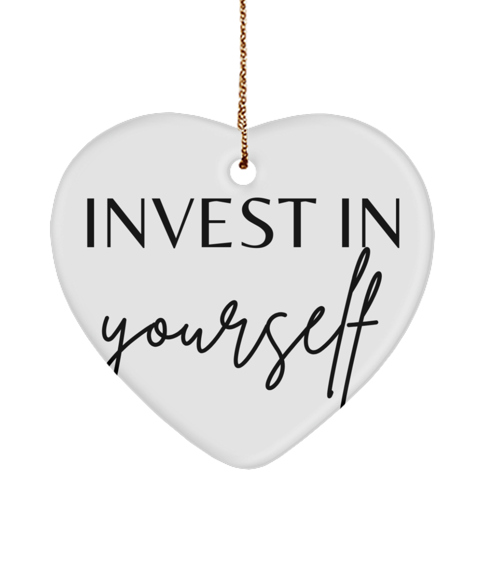 Inspirational Trinket for the Holidays, white, Motivational Christmas Holiday heart Shape Ornament. Model 60097