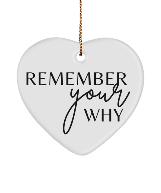 A Season of Motivation: Holiday Ornament, white, Motivational Christmas Holiday heart Shape Ornament. Model 60097