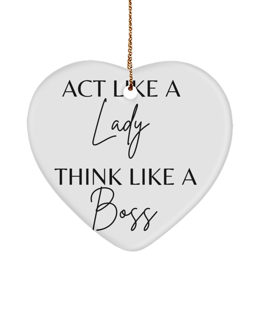 Inspirational Ornament for a Bright Xmas, white, Motivational Christmas Holiday heart Shape Ornament. Model 60097