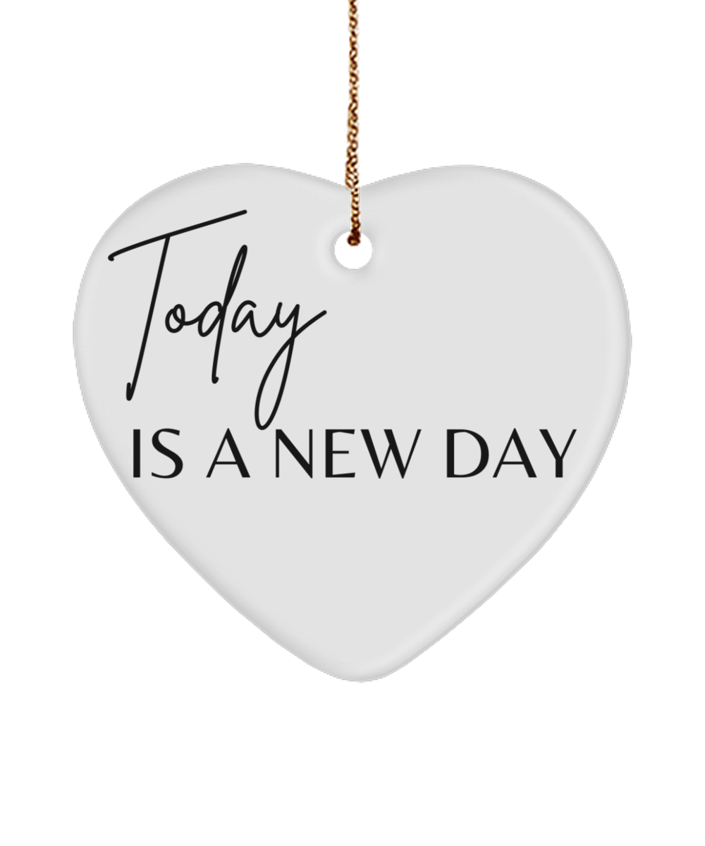 Warm Holiday Wishes in Ornament Form, white, Motivational Christmas Holiday heart Shape Ornament. Model 60097