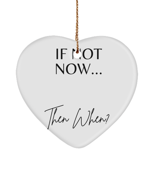 Inspirational Magic for the Holidays, white, Motivational Christmas Holiday heart Shape Ornament. Model 60097